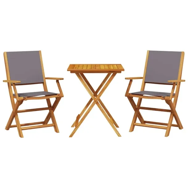 Zestaw Mebli Bistro Akacja Antracyt 60x60x75 cm