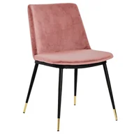 Krzesła - King Home Welurowe krzesło Diego brudny róż KH1201100122.PINK - miniaturka - grafika 1