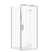 Kabiny prysznicowe - Kabina Prysznicowa Cersanit Larga 80X80X195 kwadratowa prawa transparentny brodzik Tako 4 cm Biały S601-346 - miniaturka - grafika 1