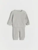 Komplety dla niemowląt - Reserved - Dzianinowy komplet - jasnoszary - miniaturka - grafika 1