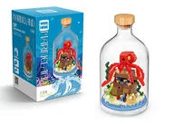 Układanki dla dzieci - KLOCKI KONSTRUKCYJNE OŚMIORNICA W BUTELCE UKŁADANKA 3D PUZZLE ZWIERZĘTA MORSKIE DLA DZIECI - miniaturka - grafika 1