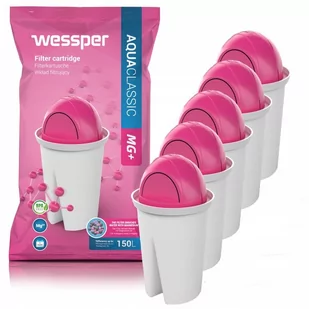 5X Wessper Aquaclassic Mg+ Zamienny Filtr/Wkład Wody Do Dzbanków: Brita, Aquaphor, Wessper, Dafi (Zamiennik) - Wkłady filtrujące - miniaturka - grafika 1