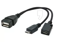 Kable komputerowe i do monitorów - Gembird Kabel A-OTG-AFBM-04 (Micro USB M - Micro USB, USB 2.0 F; 0,15m; kolor czarny) 2_197933 - miniaturka - grafika 1