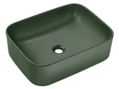 Umywalki - Elior Zielona prostokątna ceramiczna umywalka na blat G6-L85 - miniaturka - grafika 1
