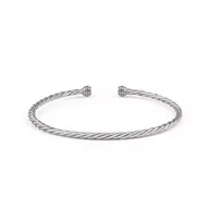 Bransolety męskie - Bransoletka metalowa w kolorze srebrnym EM 37 - EM Men's Accessories - miniaturka - grafika 1