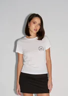 Koszulki i topy damskie - T-shirt lh club slim fit biały - miniaturka - grafika 1