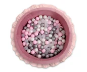 Suche baseny - Suchy basen z falbankami z piłkami 200szt. - brudny róż - miniaturka - grafika 1