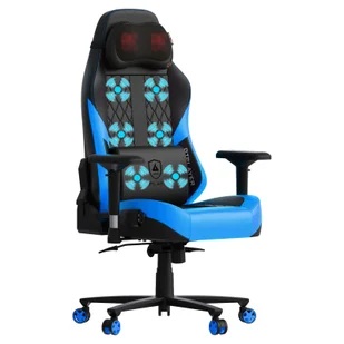 GTPLAYER fotel gamingowy z masażem, fotel gamingowy z podnóżkiem na sprężyny kieszeniowe, ergonomiczny fotel gamingowy, fotel biurowy z podłokietnikami 4D, fotel PC niebieski - Fotele gamingowe - miniaturka - grafika 1