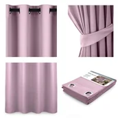 Zasłony - Zasłona BLACKOUT kolor pudrowy róż styl klasyczny przelotki srebrne blackout 140x245 ameliahome - CURT/AH/BLACKOUT/EYELETS/PINK/ - miniaturka - grafika 1