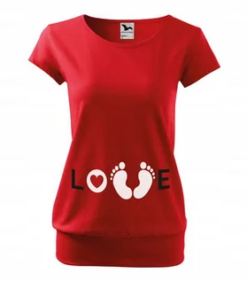 Bluzki ciążowe - Bluzka Ciążowa Z Nadrukiem Krótki Rękaw T-shirt Damski Ciążowy Print - grafika 1