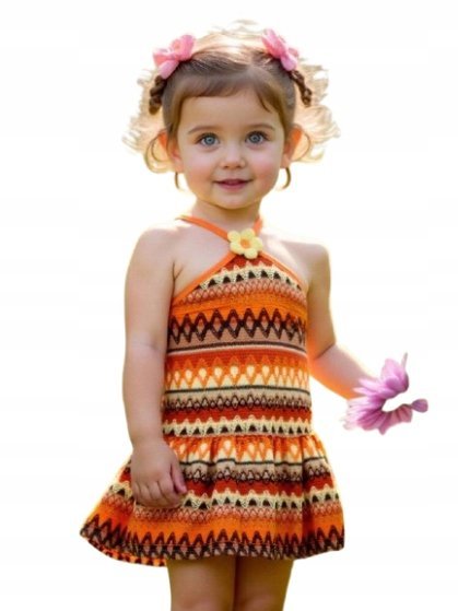 SHEIN SUKIENKA DZIECIĘCA ROZKLOSZOWANA BOHO WZORY 86-92 1KB
