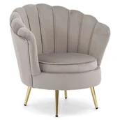 Fotele - Fotel muszelka ELIF Glamour | Welur | Ciemny beż #7 | Nogi złote - miniaturka - grafika 1