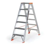 Drabiny - Schodki aluminiowe dwustronne ALVE PREMIUM, 2x6 stopni, wysokość 1,28 m - miniaturka - grafika 1