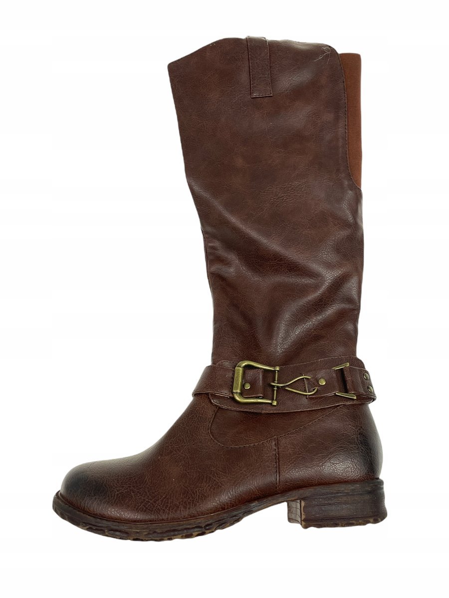 Brązowe kozaki płaskie TwoLips 36