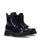 Botki damskie - Botki Tommy Hilfiger Lace Up Bootie Blue W T4A5-33040-0775800-800 - miniaturka - grafika 1