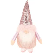 Ozdoby bożonarodzeniowe - Saska Garden, Skrzat Gnom Dekoracyjny Z Cekinami, Różowy, 20cm - miniaturka - grafika 1