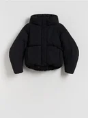 Kurtki i płaszcze dla dziewczynek - Reserved - Pikowana kurtka z kapturem - czarny - miniaturka - grafika 1