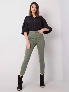 Spodnie damskie - Spodnie jeans jeansowe khaki casual rurki - grafika 1