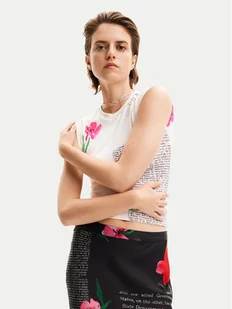 Desigual T-Shirt Mirna 24SWTK10 Biały Slim Fit - Koszulki i topy damskie - miniaturka - grafika 1