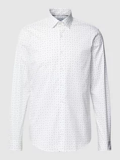 Koszule męskie - Koszula biznesowa o kroju slim fit ze wzorem na całej powierzchni model ‘Bari’ - grafika 1