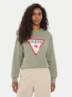 Bluzy damskie - Guess Bluza W2YQ16 KBA11 Zielony Regular Fit - miniaturka - grafika 1