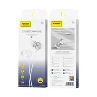 Słuchawki - FONENG T59 JACK 3.5MM z mikrofonem 1.2M Biały - miniaturka - grafika 1