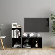 Szafki RTV - vidaXL Lumarko Szafki TV, 2 szt., szare, wysoki połysk, 72x35x36,5 cm, płyta 3079951 - miniaturka - grafika 1
