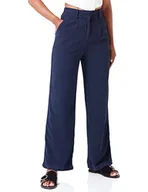 Spodnie damskie - VERO MODA Damskie spodnie Vmtiraver Mr Wide Linen, granatowy blezer, 30W / 30L - miniaturka - grafika 1