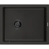 Zlewozmywaki - Mexen Pedro zlewozmywak granitowy 1-komorowy 560 x 460 mm, czarny/złoty metalik, syfon czarny - miniaturka - grafika 1