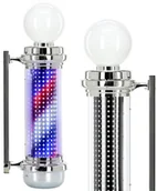 Meble fryzjerskie - Barber pole słupek plafon barberski barber z lampą 88cm - miniaturka - grafika 1