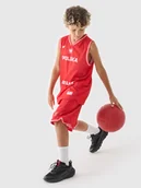 Koszulki dla chłopców - 4F Koszulka reprezentacyjna dziecięca 4F x PZKOSZ 2024 - czerwona 98/104 - miniaturka - grafika 1