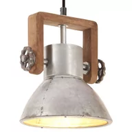 Lampy pozostałe - VidaXL Industrialna lampa wisząca, 25 W, srebrna, okrągła, 19 cm, E27 320531  VidaXL - miniaturka - grafika 1
