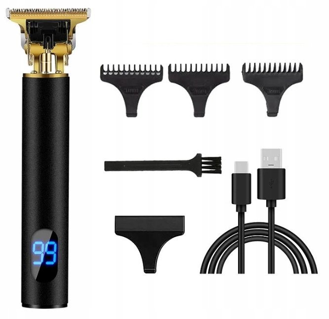 Trymer Trymer, maszynka do golenia brody i włosów, regulacja mocy, wymienne końcówki, ostrze T-BLADE