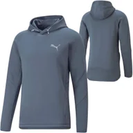 Bluzy męskie - Bluza męska z kapturem sportowa termoaktywna niebieska Puma Evostripe Hoodie XXL - miniaturka - grafika 1