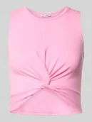 Koszulki i topy damskie - Crop top z detalem w postaci węzła model 'TWIGGI' - miniaturka - grafika 1