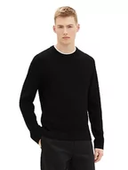 Swetry męskie - TOM TAILOR Denim sweter męski, 2999 - Black, M - miniaturka - grafika 1