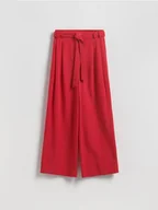 Spodnie damskie - Reserved - Luźne spodnie z lyocellem - czerwony - miniaturka - grafika 1