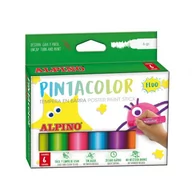 Przybory szkolne - Alpino Farba plakatowa Fluo w sztyfcie 6 kolorów - miniaturka - grafika 1