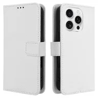 Portfele - Kompatybilny z etui na iPhone 16 Pro Pokrowiec na telefon z portfela ze skóry PU o diamentowej fakturze Biały - miniaturka - grafika 1