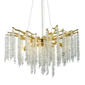 Lampy sufitowe - Designerska lampa wisząca Dijon MD3720-1-EGN Zumaline kryształy złoty - miniaturka - grafika 1