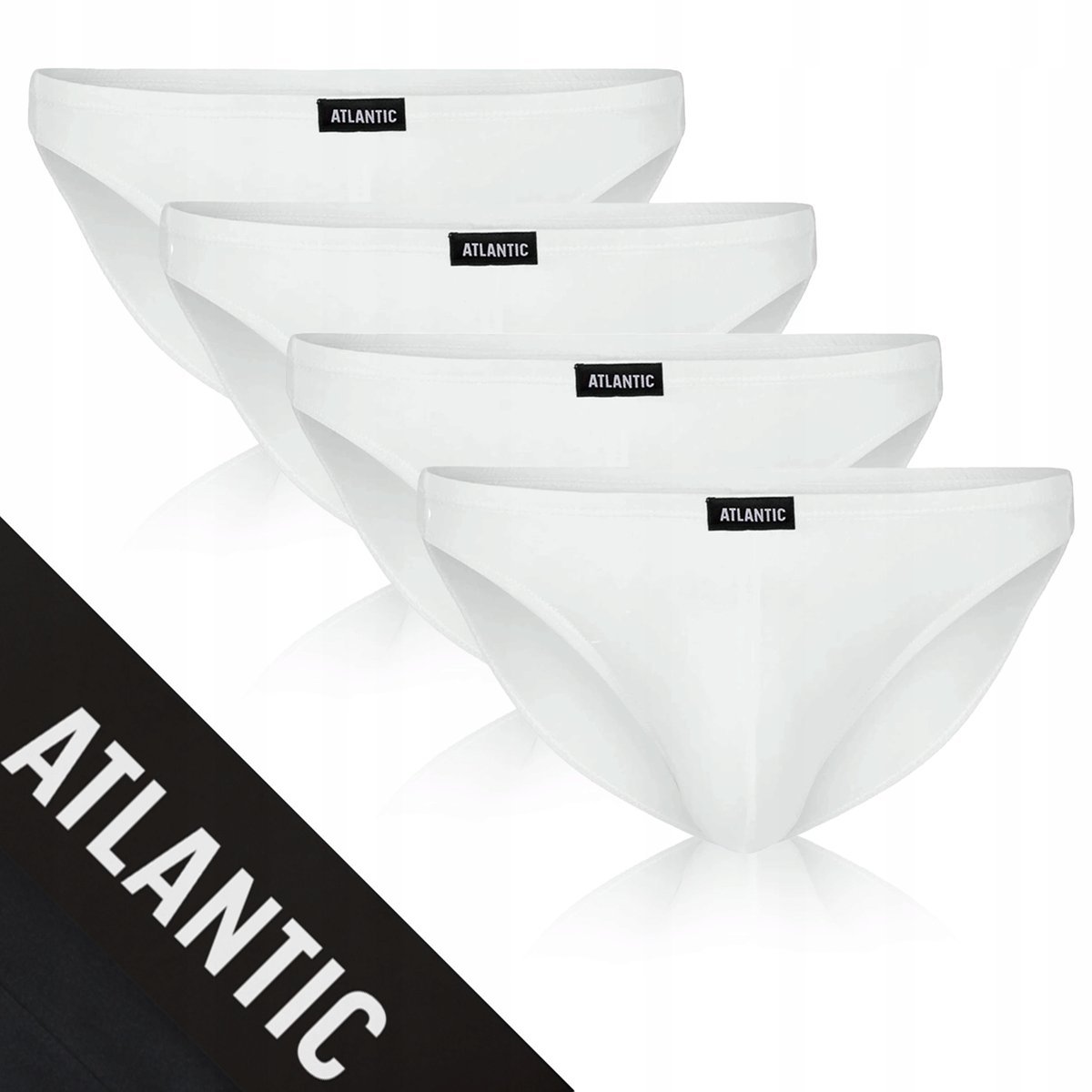 SLIPY MĘSKIE 4-pak mini miękkie bawełna pima białe dopasowane Atlantic *S