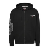 Bluzy męskie - Bluza męska Tommy Hilfiger TJM Reg Entry Zip Hoodie czarna z kapturem - DM0DM17783-BDS-M - miniaturka - grafika 1