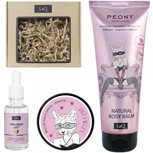 LaQ Zestaw: Kocica Piwonia - Hyaluron serum balsam w tubie i mus do twarzy - Zestawy kosmetyków damskich - miniaturka - grafika 1