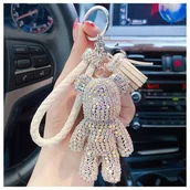 Breloki - Brelok do kluczy XL kryształowy miś BEAR BRL262 - miniaturka - grafika 1