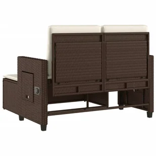 Rozkładana ławka ogrodowa z poduszkami, brązowa, polirattan Lumarko! - Ławki ogrodowe - miniaturka - grafika 9