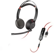 Akcesoria do telefonów stacjonarnych - Plantronics Blackwire C5220 USB słuchawka z mikrofonem do PC i telefonu komórkowego (złącze USB-A/jack 3.5mm) - miniaturka - grafika 1