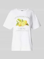 Koszulki i topy damskie - T-shirt o kroju comfort fit z czystej bawełny model ‘THEA’ - miniaturka - grafika 1
