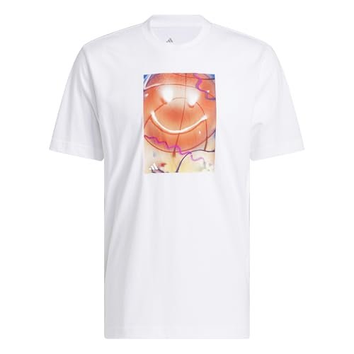 adidas Mężczyźni Basketball is Happiness Graphic T-Shirt, white, XL