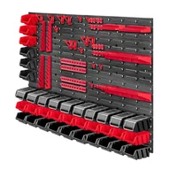 Pozostałe wyposażenie warsztatu - Tablica warsztatowa Lokke 80 elementów 116 x 78 cm, czarno czerwona - miniaturka - grafika 1