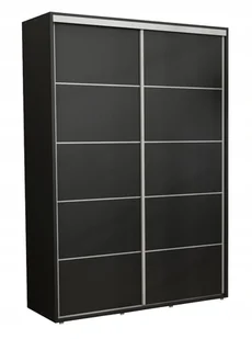 Nowoczesna Szafa Przesuwna Iga Paski Alu 170x242 Czarny Wyposażenie - Szafy Nowoczesna Szafa Przesuwna Iga Paski Alu 170x242 Czarny Wyposażenie - Szafy - miniaturka - grafika 1